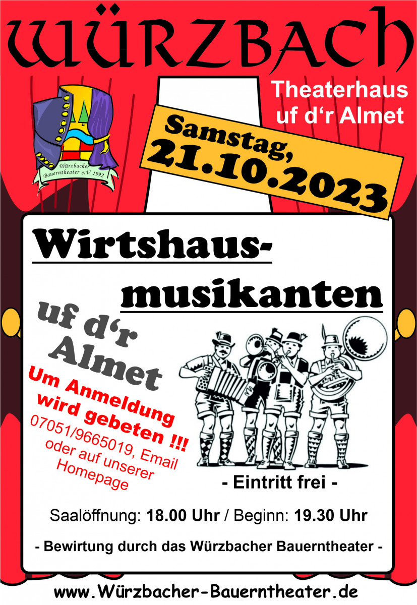 "Kultur uf d'r Almet": Wirtshausmusikanten im Würzbacher Bauerntheater